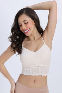 Zivame Double Layered Non Wired High Coverage Bralette - Sand Dollar — thumbnail 1